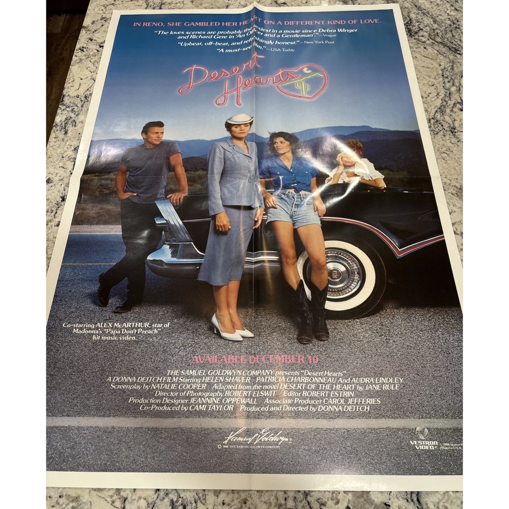 1986 Desert Hearts Film Poster Video Store Release Lesbian Romance Movie Room
